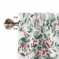 thumbnail image 5 of Christmas Botanical Kitchen Curtain 2 Panels Tiers Curtains 45 Inch Length, Xmas Berry Watercolor Green Botanical Curtains Rod Pocket Curtains Window Drapes Treatment Window Cafe Curtains, 5 of 5