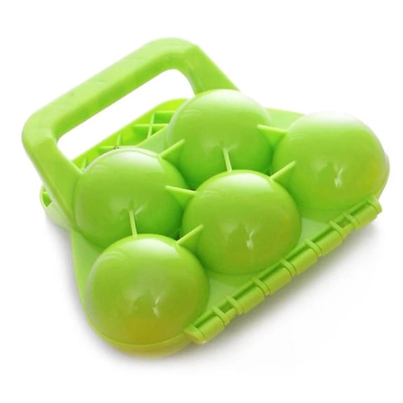 Snowball Maker Tool – 7.3 x 6.5 x 2.4in Makes 5 Round Snowballs at Once for Outdoor Winter Games(Green)