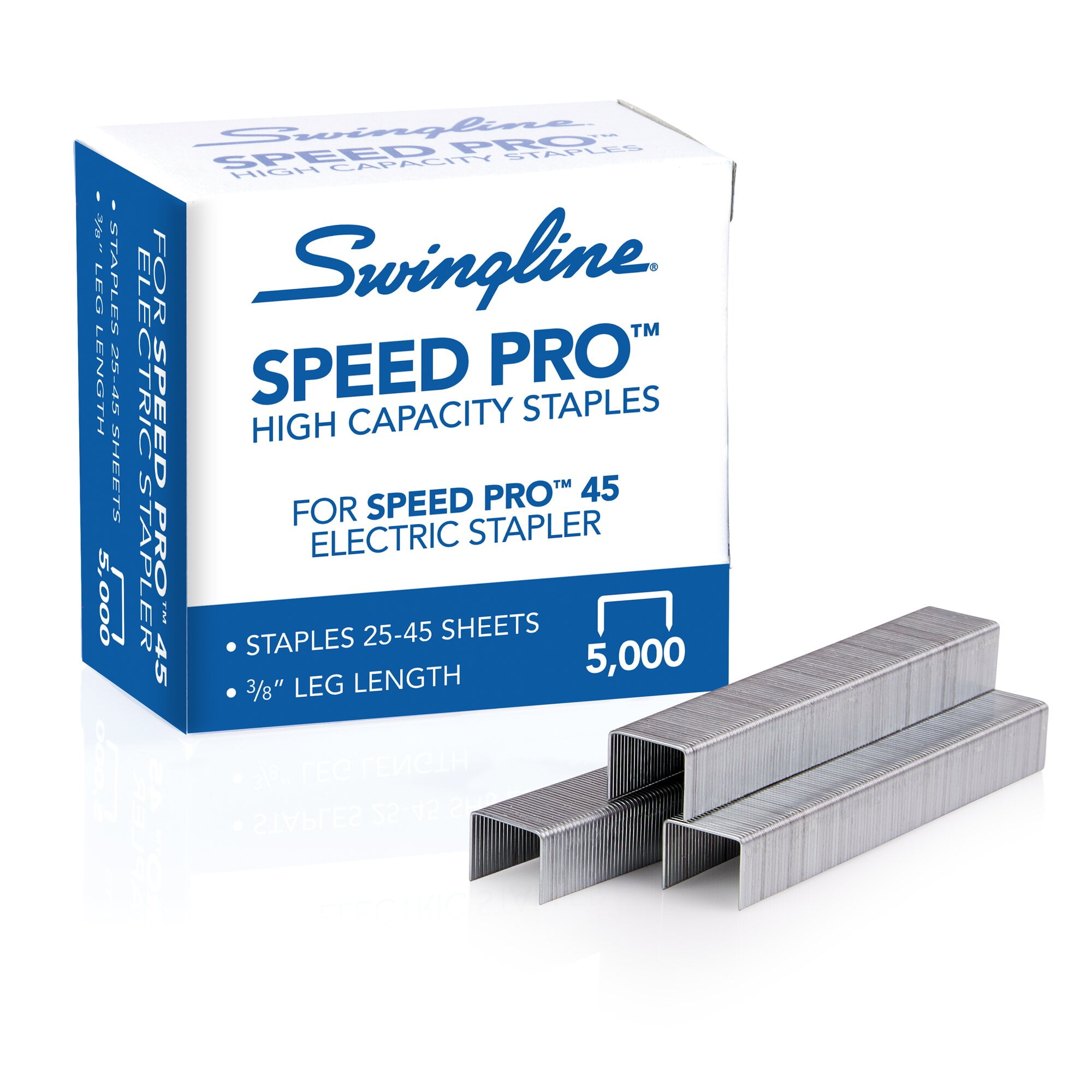 Swingline Speed Pro High Capacity Staples, 3/8' Leg Length, 210 Per Strip, 5,000 Per Box