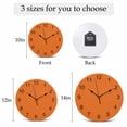 thumbnail image 6 of Wall Clock Bright Orange Clocks PVC Silent Non-Ticking Battery Operated Decorative Solid Color Round Clock for Home Living Room Kitchen Bedroom Office School Wall Decor 14 Inch, 6 of 9