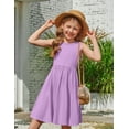 thumbnail image 3 of Arshiner Toddler Girls Summer Dress Back Bowknot Sleeveless Twirly Casual Beach Party Sundress with Pockets, 3 of 6