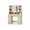 wood, variant on Vanity Desk with Mirror and Adjustable LED Lights - 2 Glass Cabinets, 2 Spacious Cabinets, 3 Wavy Drawers - Makeup Dressing Table for Bedroom