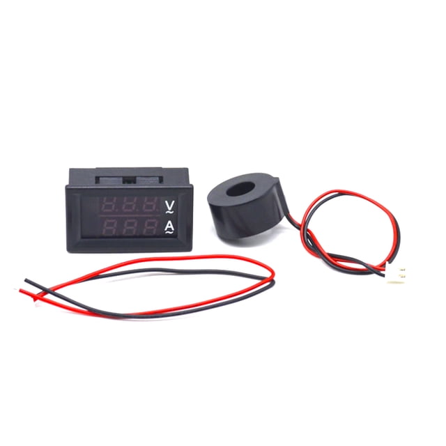 Generic Numérique Double Couleur Bleu et Rouge Led Voltmètre d'Affichage Ammeter Indicateur de Courant de Tension avec Transformateur d'Instrument