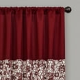 thumbnail image 2 of Lush Decor Estate Garden 84" x 54" Floral Red 3" Rod Pocket Single Window Panel Curtain, 2 of 4