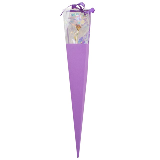 Boîte de Torche Cadeau de la Saint-Valentin avec Roses en Feuille d'Or C (Modèle : Boîte Violette) - Qyaukm Boîte de Torche Cadeau de la Saint-Valentin Fleur de Rose en Feuille d'Or Cadeau Créatif, 1Xtorch Box Rose