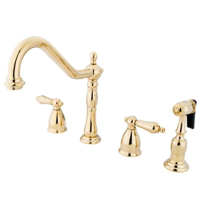 Kingston Brass KB1792ALBS 8 in. Center Kitchen Faucet with Brass Sprayer