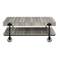 thumbnail image 2 of Furniture of America Russe 1-Shelf Wood Natural Tone Coffee Table with Wheels, 2 of 11