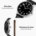 thumbnail image 3 of Men’s Quartz Watch Ultra-Thin Minimalist Dial Fashion Man Watch with Date Window, Leather Strap Waterproof Watch for Man Perfect Gift, 3 of 9