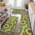 thumbnail image 2 of Blue Sunflower Vine Leaf Pattern Kitchen Rugs Sets Of 3,Kitchen Runner Rugs Non Skid Washable,Decorative Kitchen Floor Mats for Kitchen,Sink,Laundry,17"x30"+ 17"x47" + 17"x59", 2 of 6
