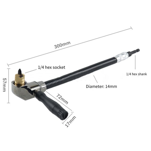 Adaptateur de Tournevis à Angle Droit 90 Degrés 6.35mm Réglable Flexible Hexagonal