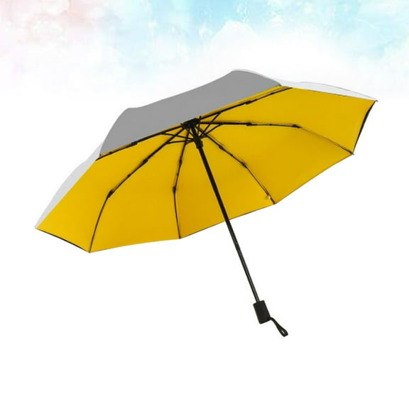 MEIBUTYUP Portable Yellow Sun Umbrella with Wind-Resistant Frame, UV and Cooling for Outdoor Activities