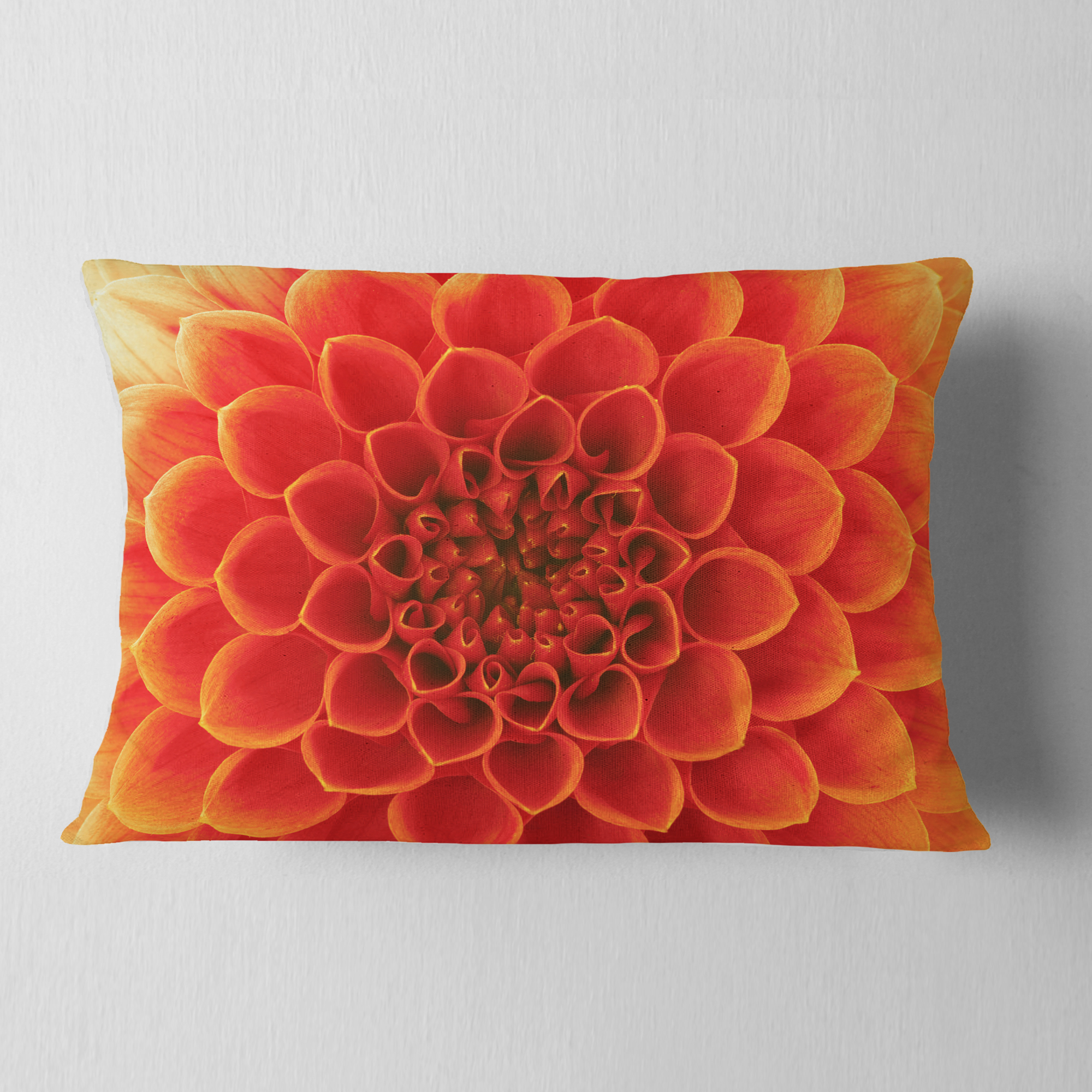 Designart 12" x 20" Orange Polyester Throw Pillow