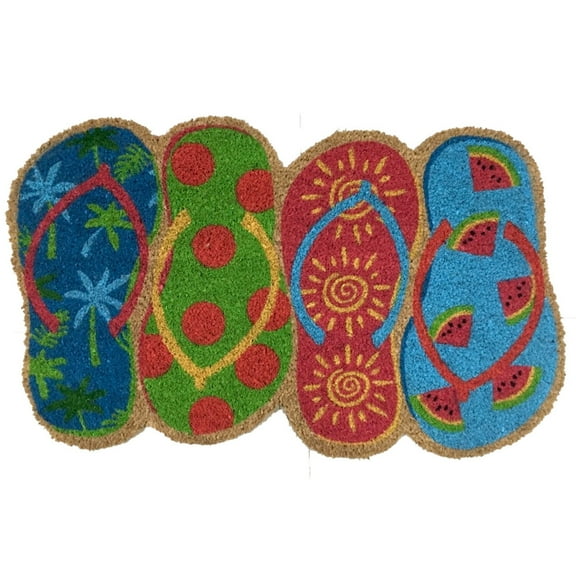 Briarwood Lane Flip Flops Summer Natural Fiber Coir Doormat