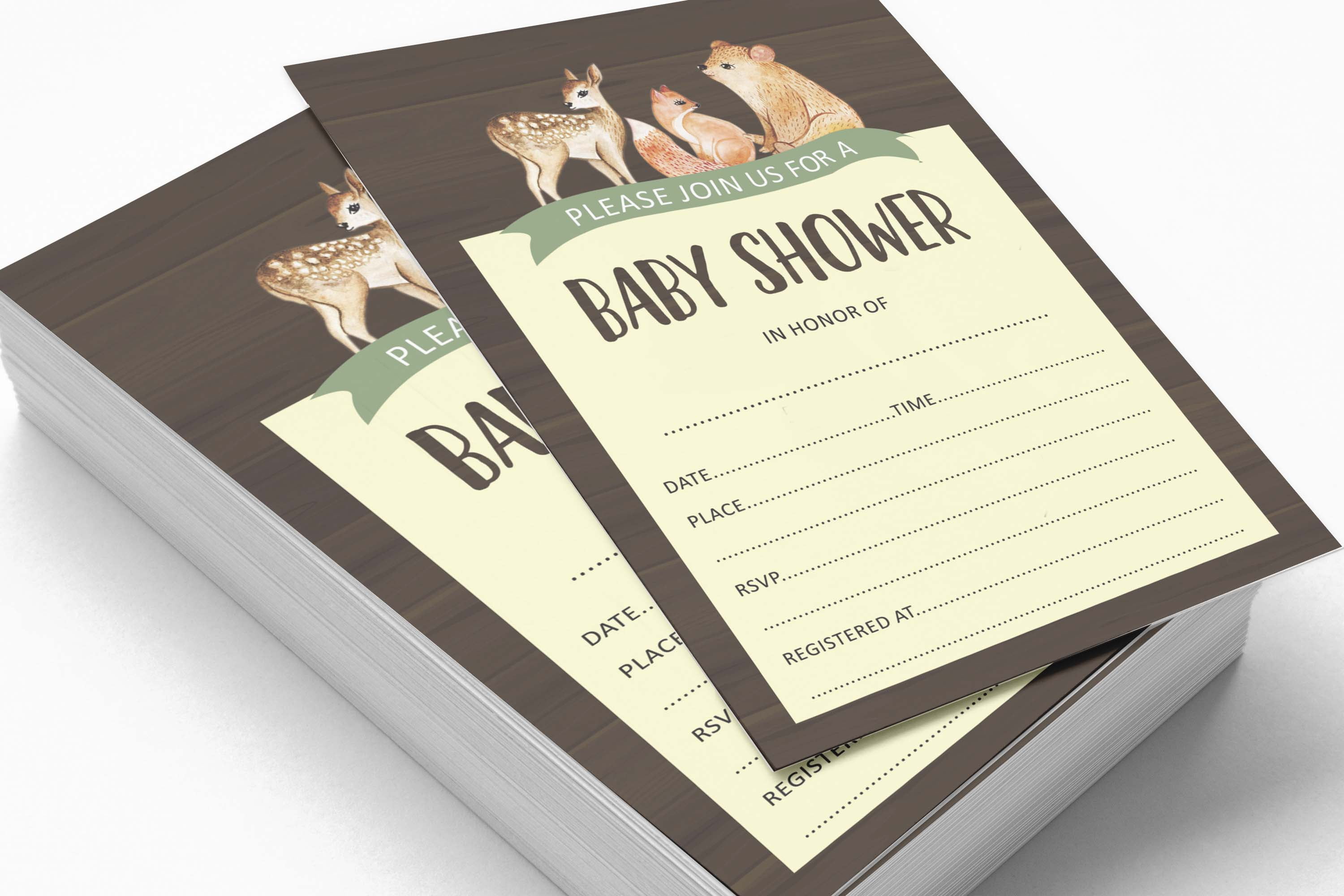 Inkdotpot 30 Fill In StyleBaby Shower Invitation Cards Jungle Animals Its a Boy Its a Girl Blank Invites