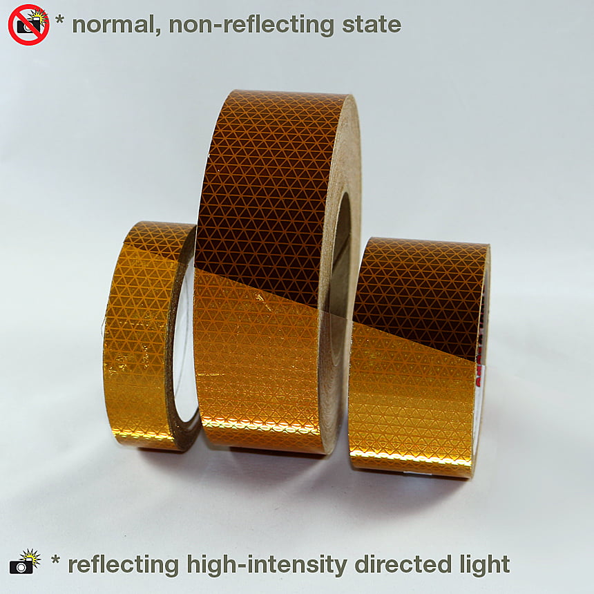 AMBER YELLOW Reflective   Conspicuity Tape 1" x 25 ft 