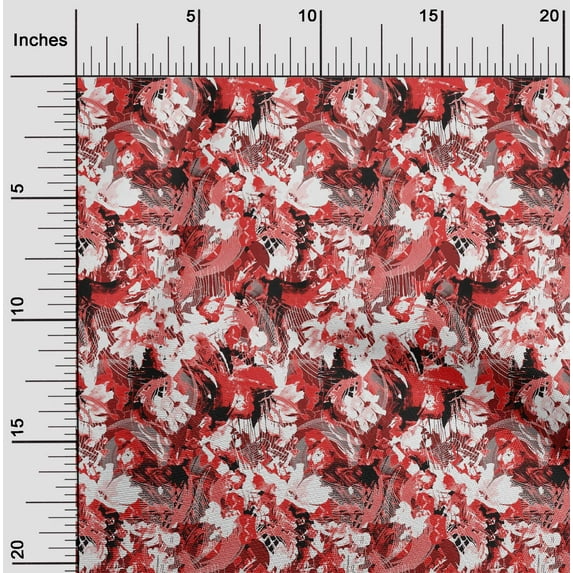 oneOone Cotton Flex Light Red Fabric Abstracts Sewing Material Print Fabric By The Yard 40 Inch Wide-SR0