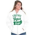 thumbnail image 3 of Date Vegan Boy Vegetarian Healthy Womens Plus Size Graphic Zipper Hoodie Brisco Brands 2X, 3 of 5