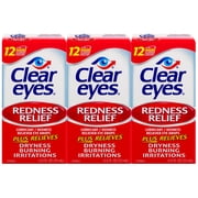 3 Pack - Clear Eyes Redness Relief Eye Drops, Soothes & Moisturizes - 0.5 fl oz (15ml)