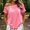 Pink, variant on Casual Blouses for Women Fall Mesh Short Sleeve One Shoulder Woman Tops Thin Loose Solid Tops