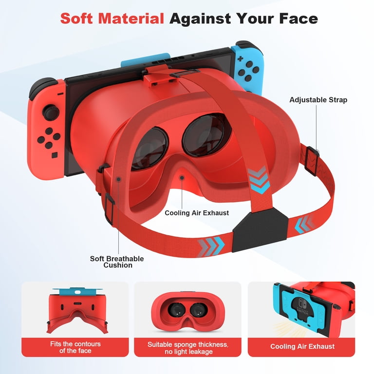 AIJUNCT VR Headset for Nintendo Switch & OLED, Adjustable HD