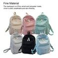 thumbnail image 3 of Velvet Backpack Solid Color Polyester Lining Birthday Gift Easy Matching Zipper Student Girls University Schoolbag Birthday Gift Black, 3 of 9