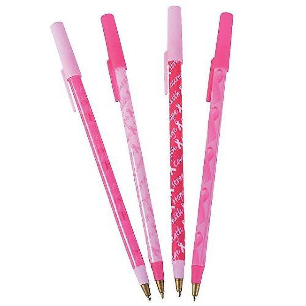 Pink Ribbon Stick Pen Asst (72) - Stationery - 72 Pieces