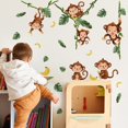 thumbnail image 2 of Calcomanía de pared con dibujo de mono de vid, calcomanía para dormitorio infantil, arte de guardería para bebés, decoración extraíble de jungla, 2 of 4