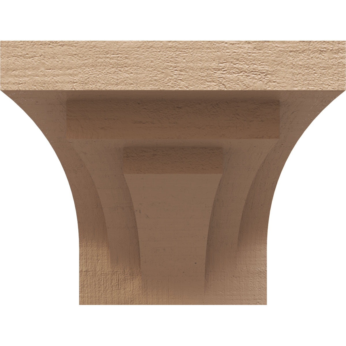 6"W x 12"D x 6"H Wide Rockford Rough Cedar Woodgrain TimberThane Corbel, Primed Tan