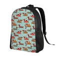 thumbnail image 2 of Cauagu Dachshund Christmas Play Print Backpacks,Travel Daypack Casual Laptop Backpack Bookbag Fits 15 Inch Computer for Men Women, 2 of 8