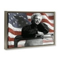 thumbnail image 4 of Stupell Industries Marilyn & Waving Flag People Painting Brown Floater Framed Canvas Art Print Wall Art, 31 x 21, 4 of 10