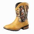 thumbnail image 1 of Men's Camo Western Cowboy Boots, Square Toe Mid-Calf Work Boots, Classic Casual Riding Boots for Outdoor Hunting, 3 Colors Available, 1 of 6
