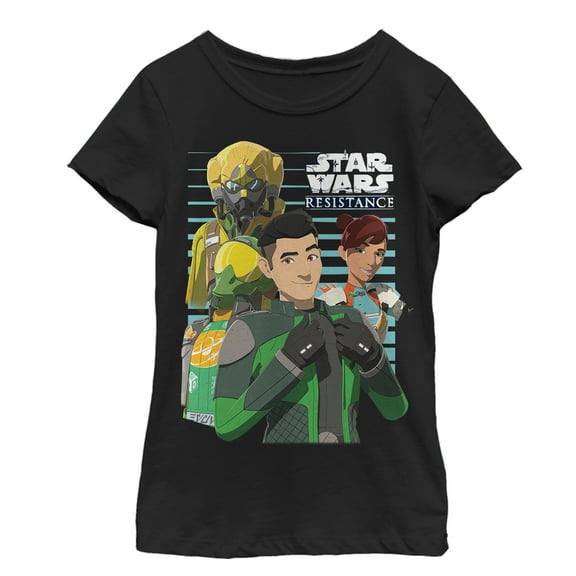 Girl's Star Wars Resistance Favorite Characters  Graphic Tee Black Medium
