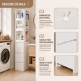 thumbnail image 5 of Lacoo 67''H Bathroom Storage Cabinet with 3 Drawers and Adjustable Shelves, Narrow Freestanding Linen Tower, Reversible Slim Organizer for Bathroom, Laundry Room and Kitchen, White, 5 of 6