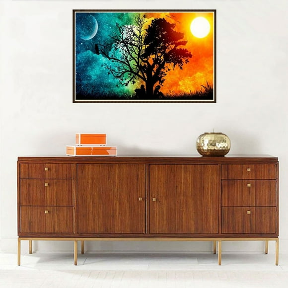 Zootealy Diamond Painting DIY 5D Rainbow tree Diamond Painting Cube Round Shape Full Drilled Diamond Paintings Kits Arts Craft for Room Wall Decoration