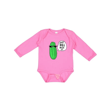 

Inktastic Just Dill with It Chill Dill Pickle in Sunglasses Gift Baby Boy or Baby Girl Long Sleeve Bodysuit