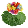 thumbnail image 2 of 60 suministros de decoración para fiestas, 36 hojas artificiales de monstera, plantas falsas multiusos, hojas de palma para barbacoa, fiesta en la, 2 of 8
