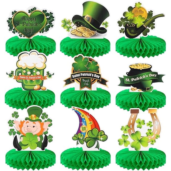 KatchOn, St Patricks Day Decorations Centerpieces - Huge, 9 Pieces | St Patricks Day Decorations for Table | Leprechaun Decorations | St Patricks Day Centerpiece | St Patricks Day Table Decorations