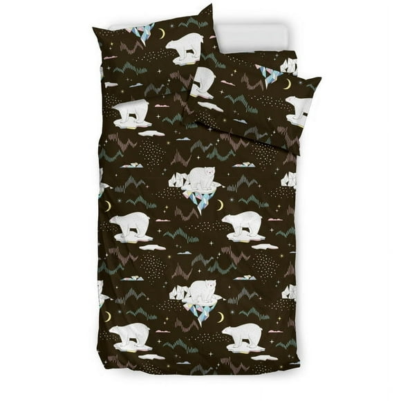 Juego de cama de fondo con estampado de oso polar