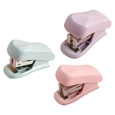 CYLINDSOME 3Pcs Mini Stapler Colored Small Stapler Pocket Stapler Manual Stapler Tool Office Stapler Stationery