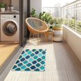 thumbnail image 4 of Yayeee Doormat for Inside 20"x32" Absorbent Low-Profile Washable Non-Slip Rubber Backed Entryway Rug, Blue Geometric Pattern, 4 of 8