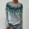 thumbnail image 2 of Suéteres largos vintage Fair Isle para mujer para usar con capucha Suéteres pequeños para mujer Suéter ligero para mujer, 2 of 4
