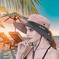 thumbnail image 6 of 2pcs Sun Hat UPF Protection Elastic Buckle Adjustment Portable Polyester Quick Drying Breathable Comfortable Outdoor Hat Two Color Pink and Pure Color Gray, 6 of 7
