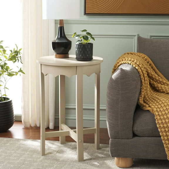 Safavieh Seraphina Traditional Wood Round End Table, Sand