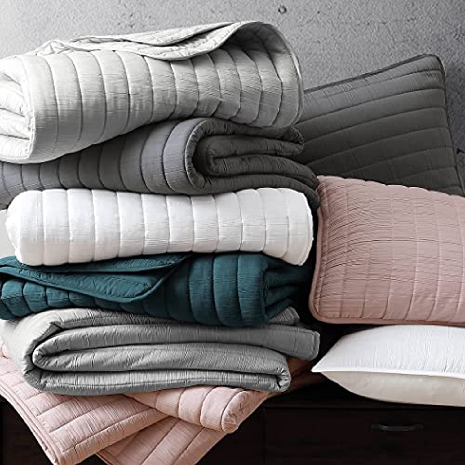 Riverbrook Home 3 Piece Quilt Set, King, Ivory, Moonstone, Polyfill, Adult