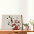 thumbnail image 4 of Naloa Floral Leopard Butterflies Print Canvas Picture,Wall Pictures, Modern Decorative Poster,Art Prints for Bedroom, Toilet, 40 x 30 cm, Built-in Wooden Frame, 4 of 6