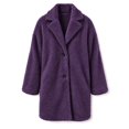 thumbnail image 4 of Plus Size Womens Lightweight Fleece Fall Jackets Trendy Mid-Length Oversized Winter Coats with Pockets Lapel Collar Button Down Outerwear, 4 of 5