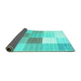 thumbnail image 2 of Ahgly Company Indoor Rectangle Checkered Turquoise Blue Modern Area Rugs, 7' x 10', 2 of 4