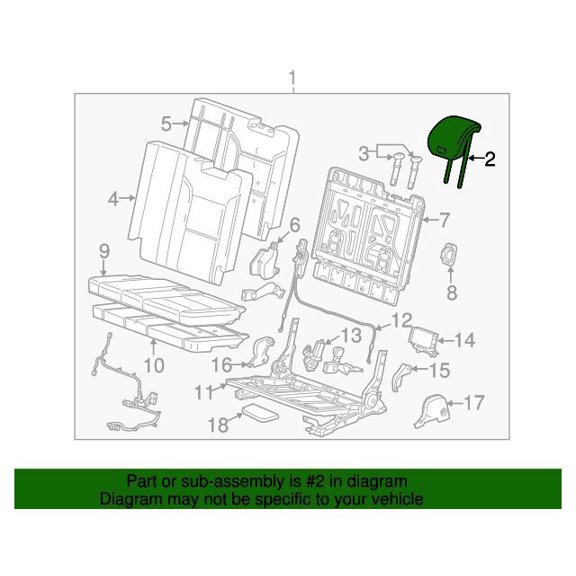 GM 23308912 Restraint Asm-3Rd Row Seat Hd *Jet Black