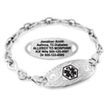 thumbnail image 1 of MedicEngraved Stainless Steel Custom Medical Alert Bracelet - 6mm Infinity Link, 1 of 8