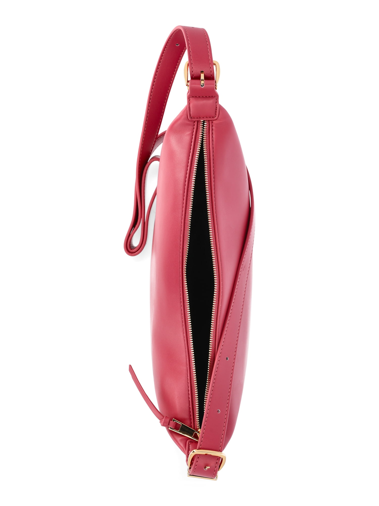 Time and Tru Women's Faux Leather Sling Crossbody Bag, Pink